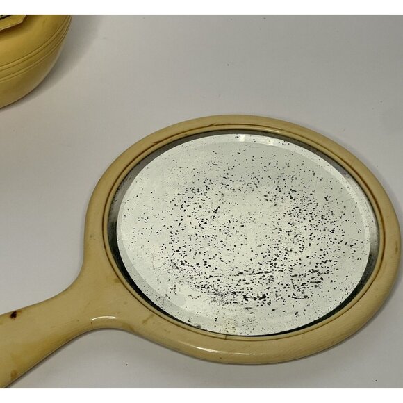 Vintage Vanity Set 3 pieces Hand Mirror, Box Container Powder with Lid - Picture 13 of 16